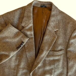 Joe Namath Signature Collection Men 48B Wool Blend Herringbone Sport Coat Blazer